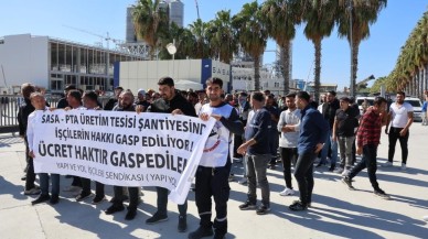 SASA Polyester fabrikasında maaş alamayan işçiler eylem yaptı