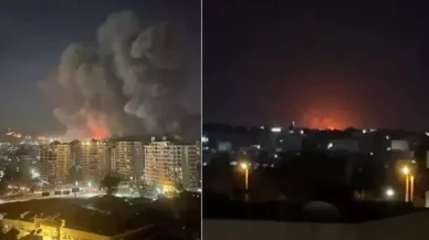 İsrail,  Kamışlı Havalimanı'nı vurdu! Yükselen alevler Mardin'den görüntülendi