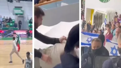 Fransa’da basketbol maçında Filistin bayrağına saldırı!