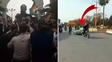 Suriye'de kritik gelişmeler: Muhalifler Şam'a girdi,  halk Hafız Esad'ın heykelini devirdi!