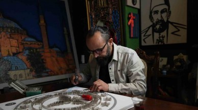 120 Bin Çiviyle İşlediği Ayasofya Tablosu Hayranlık Uyandırıyor