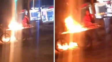 Şoke eden olay: Ekmek teknesini ateşe verip başında bekledi!