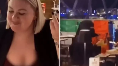 Burka giyen kadınla alay ettiler!