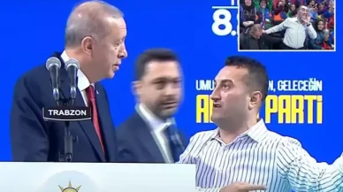 Sahneye çıkıp Erdoğan'ın yanına geldi,  sonrasında yaşananlar dikkat çekti