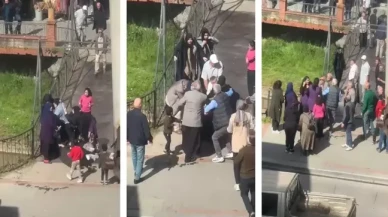 Kadınların kavgasını erkekler güçlükle ayırdı