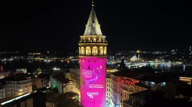 Galata Kulesi, "Meme Kanseri Farkındalık Ayı" kapsamında pembeye büründü