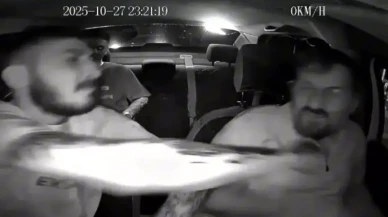 Taksi şoförüne küfürler savurup darp etti