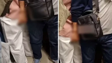 Metroda mide bulandıran anlar: Genç kızı taciz etti!