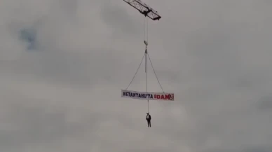 Maketini vince astılar! Trabzon'da 'Netanyahu'ya idam' protestosu