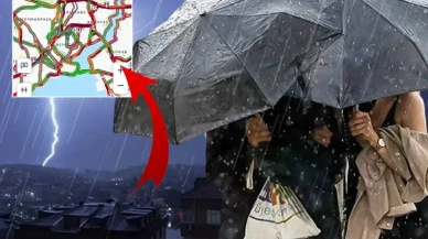 İstanbul'da yağmur trafiği felç etti: Harita kırmızıya döndü