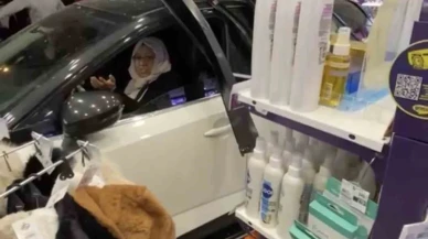 Diyarbakır'da otomobil kozmetik mağazasına girdi: Camlar paramparça oldu