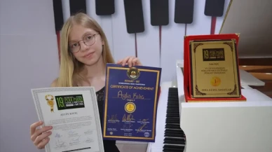 12 yaşındaki Aylin Kılıç, Gürcistan'daki uluslararası piyano yarışmasında birinci oldu