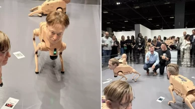 Böyle sergi görülmedi: Elon Musk ve Bezos’un yüzü köpek robot gövdelerinde