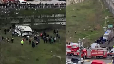 Esenyurt'ta servis aracı şarampole yuvarlandı! Ölü ve yaralılar var