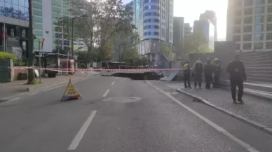 Sarıyer'de yol çöktü! Eski Büyükdere Caddesi trafiğe kapatıldı