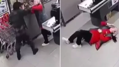 Yabancı uyruklu şahıs zincir markette çalışan kasiyeri böyle darbetti