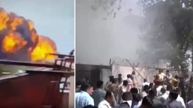 Hindistan'da düşen uçak doktor lojmanına çarptı