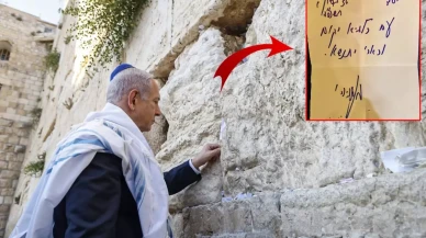 Netanyahu İran'a yönelik saldırıdan önce Ağlama Duvarı'na not bıraktı