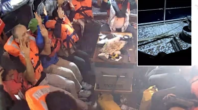 İsrail'in Madleen Gemisi'ne saldırdığı an! Kimyasal sıvı püskürtüler