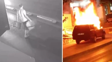 Boşanmak isteyen eşinin otomobilini yakan koca gözaltına alındı!