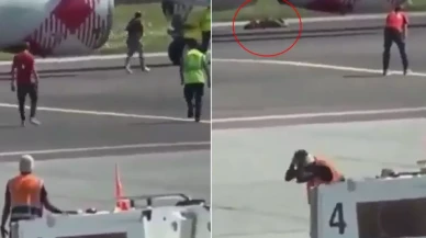 Apronda dehşet! Koşarak uçağın motorunun içine atladı