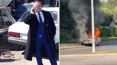 Meclis'in önünde beyaz Toros'u ateşe veren şahıs bakın kim çıktı