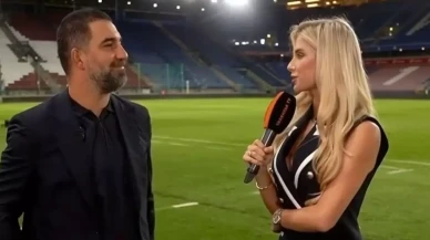 Arda Turan'ın röportajdaki bakışlarına dikkat: Bu kez spikerden gözlerini ayırmadı