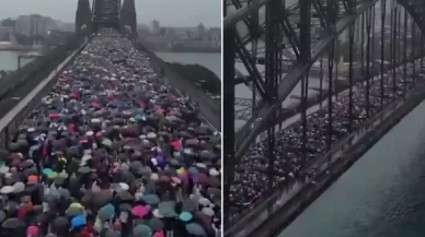 Avustralya'da İsrail'e protesto! 90 bin kişi Filistin için yürüdü!