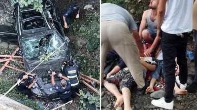 Çocuk sürücünün feci kazası: Araç köprüden uçtu! 1 ölü 2’si çocuk 3 kişi  yaralı