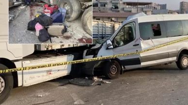 Can pazarı: Yurt çocuklarını taşıyan minibüs, tırın altına girdi