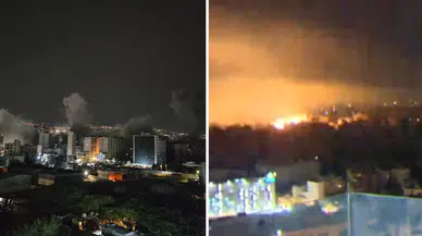 İsrail ordusu Beyrut'u yeniden hedef aldı: Patlama anı kameraya yansıdı