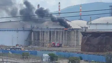 İran ve Hizbullah’ın eş zamanlı saldırısında Hayfa’daki petrol rafinerisinde yangın çıktı