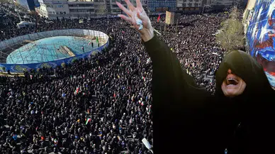 Tahran’da Hamaney için yas: İnkılap Meydanı’nda on binler toplandı