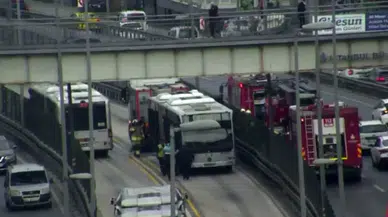 Metrobüste yangın paniği: Avcılar yönünde seyreden metrobüs alev aldı