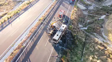 Denizli'de yolcu otobüsü alev aldı: 8 kişi yaşamını yitirdi