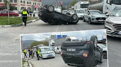 Kütahya’da akla atan cip ters döndü: 2’si çocuk 3 yaralı
