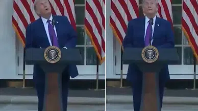 Trump'ın korku dolu anları! Kuşu dron sanınca büyük panik yaşadı