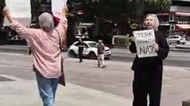 Kızılay Meydanı'nda slogan atan iki kadın gözaltına alındı