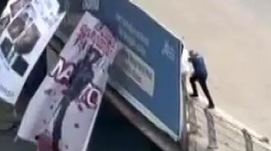 Adana'da NATO'yu protesto amacıyla pankart asan kişi gözaltına alındı
