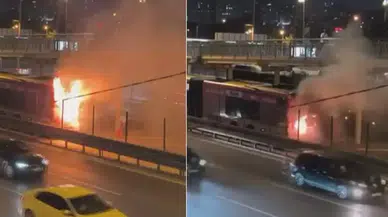 Kağıthane'de metrobüste yangın çıktı: Yolcular tahliye edildi