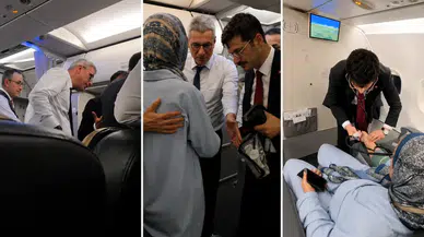 Bakan Memişoğlu uçakta rahatsızlanan yolcuya müdahale etti