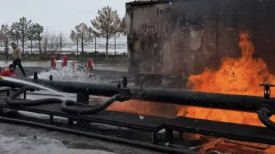 Diyarbakır’da petrol aktarma istasyonunda yangın çıktı