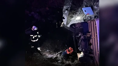 İşçi minibüsü uçuruma yuvarlandı: Çok sayıda yaralı var