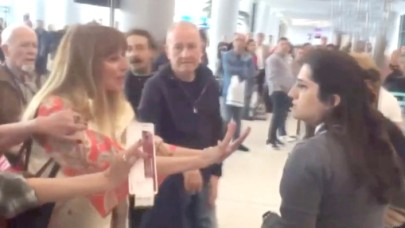 Havalimanında tepki çeken görüntü!