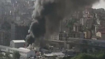 İstanbul Alibeyköy'de metro inşaatında yangın!