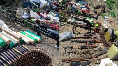 Pençe Harekatı'nda PKK'ya ait silah ve yaşam malzemesi ele geçirildi
