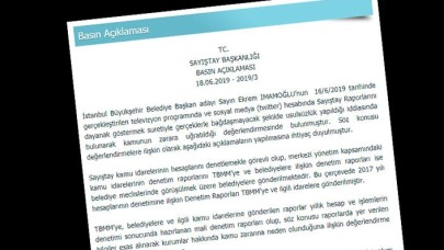 Sayıştay'dan yeni açıklama