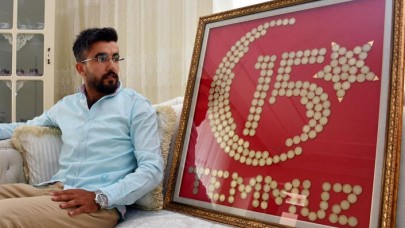 251 şehit anısına 251 adet 1 TL ile tablo yaptı