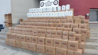 Depoya yapılan baskında 2 bin 395 litre kaçak etil alkol ele geçirildi
