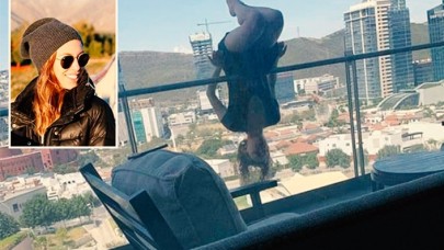 Balkonda yoga yapan genç kadın bu hareketi denedi: Sonrası korkunç